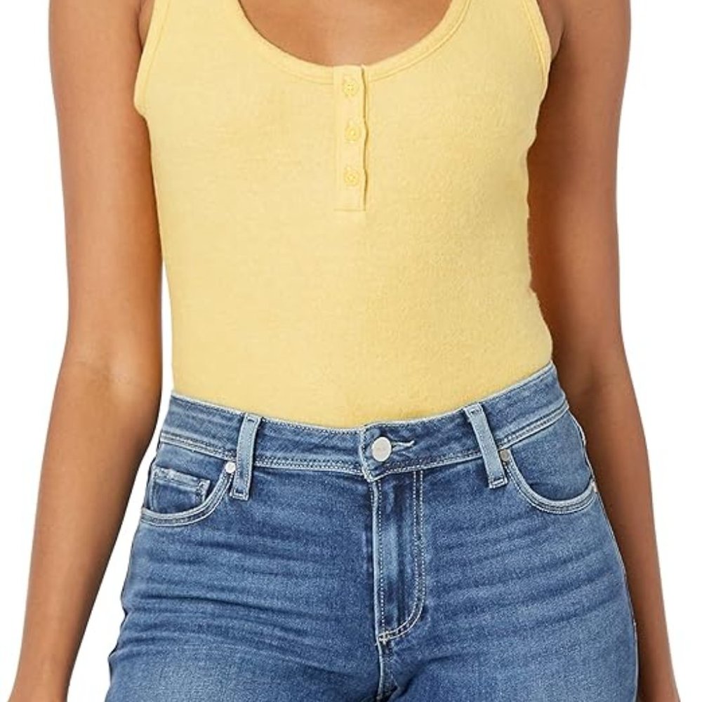Kendall & Kylie Womens Tank Top Bodysuit Marigold Yellow Medium - Picture 8 of 10